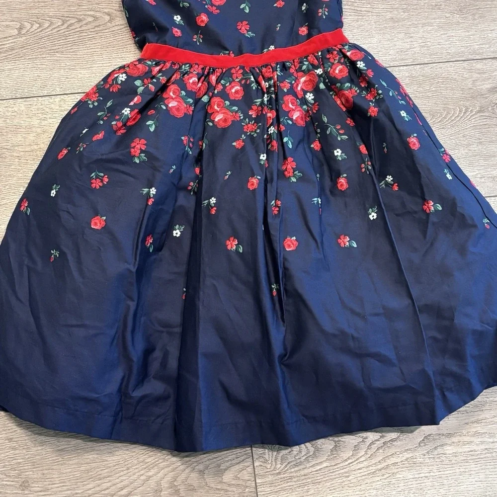 Janie and Jack x American Girl Navy Blue Rose Print Dress Size 12 Dress Like Me
